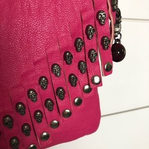 Koko Hot Pink Fringe Flap Skull Detail Pur…